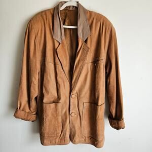 Vera Pelle Men's Suede Coat, Distressed, Italian, Sz XL